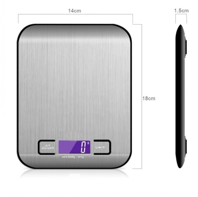 Custom Stainless Steel Digital Kitchen Scale Balanzas Domestic Electronic Baking Food Weighing Scale with 2*AAA Batteries