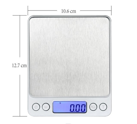 Stainless Steel Kitchen Weight Measuring Scale Battery Powered High Accuracy 3kg 0.1g Digital Food Scale with Scale Tray