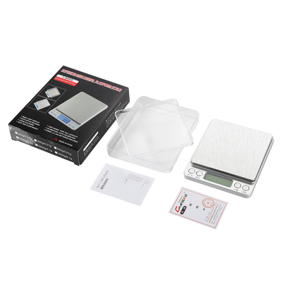 Stainless Steel Kitchen Weight Measuring Scale Battery Powered High Accuracy 3kg 0.1g Digital Food Scale with Scale Tray