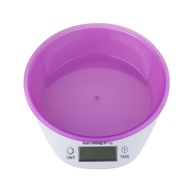 Red Green Purple Three Colors Round Bowl and Square Bowl Baked Food Kitchen Electronic Scale with Plate Digital Display