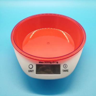 Red Green Purple Three Colors Round Bowl and Square Bowl Baked Food Kitchen Electronic Scale with Plate Digital Display