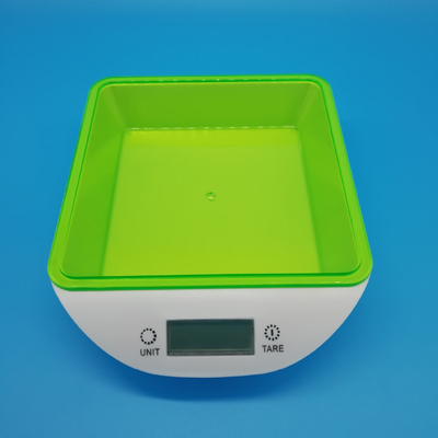 Red Green Purple Three Colors Round Bowl and Square Bowl Baked Food Kitchen Electronic Scale with Plate Digital Display