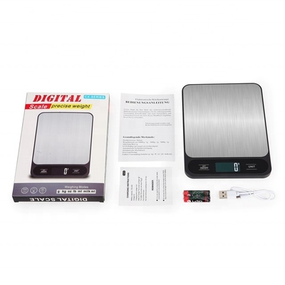 CE ROHS FCC Certified Kitchen Scale Accurate Food Diet Weighing 5kg 10kg Stainless Steel Balance Scale with Scale Tray