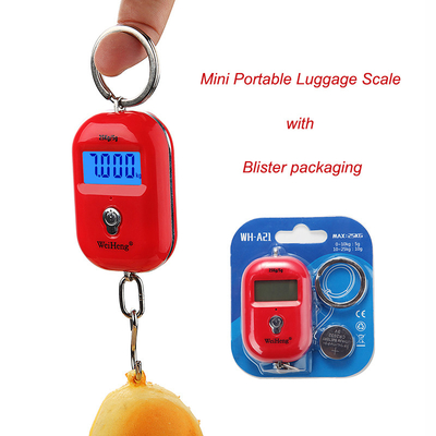 Button Battery Included Max 25kg Hook Type Small Digital Luggage Weighing Scale for Gifts 10g Capacity/accuracy