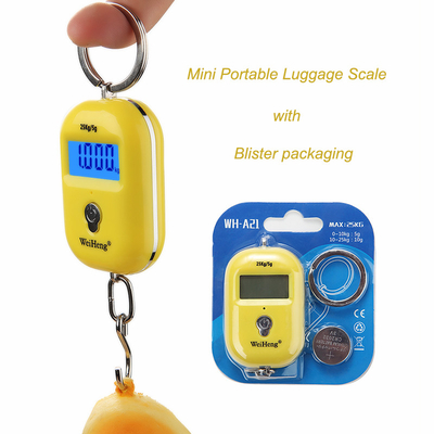 Button Battery Included Max 25kg Hook Type Small Digital Luggage Weighing Scale for Gifts 10g Capacity/accuracy