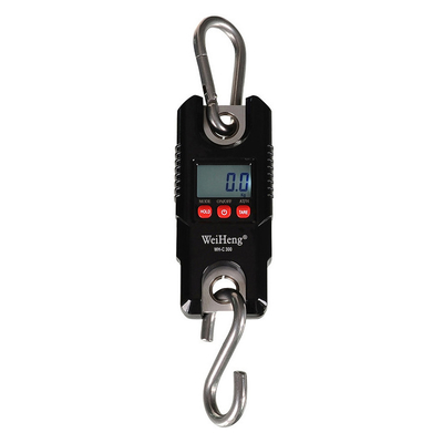 Black Portable Electronic Digital Crane Scale 300kg 660lbs Capacity ABS Material LCD/LED Display OEM Customizable