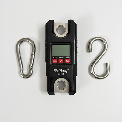 Black Portable Electronic Digital Crane Scale 300kg 660lbs Capacity ABS Material LCD/LED Display OEM Customizable
