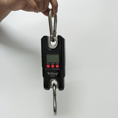 Black Portable Electronic Digital Crane Scale 300kg 660lbs Capacity ABS Material LCD/LED Display OEM Customizable