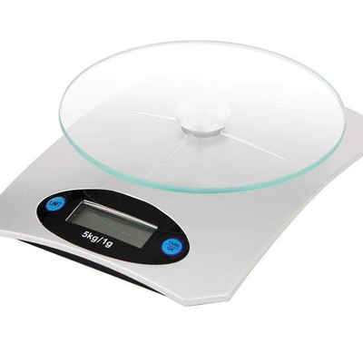 ABS Plastic Glass Platform Kitchen Digital Weighing Scale with 5kg Capacity and Easy-to-Read LCD Display