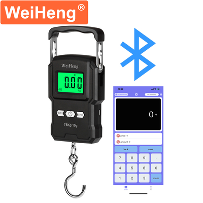 LCD Display 75KG USB Rechargeable Digital Hook Scale With 1M Tape Measure and Auto-off Function