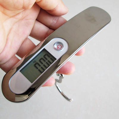 Weiheng WH-A20 Silver Digital Travel Scale Portable Big Hook Overload and Low Battery Indication 50KG Maximum Weight