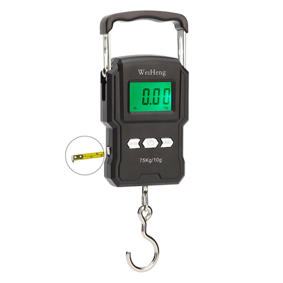 Digital Display WH-A22 Portable Postal Hanging Scale with 1M Tape Measure and 75KG Weight Measuring from Weiheng
