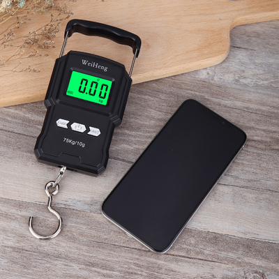 LCD Display Jin Units WeiHeng WH-A27 USB Rechargeable Bluetooth 75kg Hanging Scale Portable