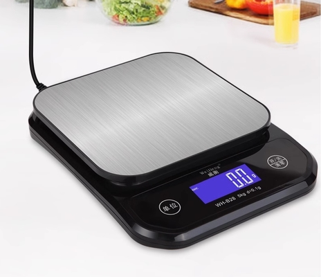 Rectangle Electric Kitchen Scale Stainless Steel 5KG 0.1G USB Chargeable Waterproof WeiHeng WH-B28