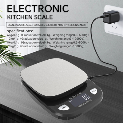 Portable Electronic Kitchen Weighing Scale 12KG/1G WH-B33 Weiheng Kitchen Scale 0.1g Units ct White
