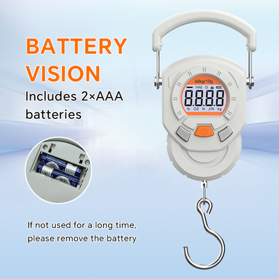60kg Portable Handheld Electronic Hanging Scale Rechargeable Digital Baggage Hook Scales with Auto-Off Function by Weiheng