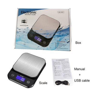 Waterproof USB Digital Kitchen Weighing Scale for Baking Special Function Waterproof Maximum Weight Recommendation 10KG