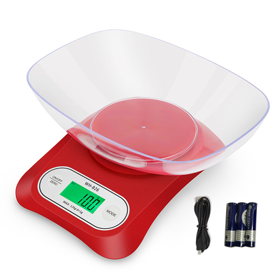 Scale Tray Big Bowl USB Rechargeable 12kg Food Weighing Scale Digital Kitchen Scale for Commercial Buyer Souvenir Stores