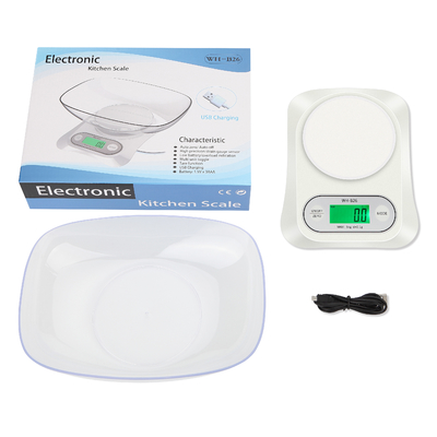 Scale Tray Big Bowl USB Rechargeable 12kg Food Weighing Scale Digital Kitchen Scale for Commercial Buyer Souvenir Stores