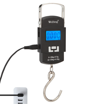 CE Certified LCD Display Hot Rechargeable 55kg Portable Digital Luggage Hand Scale for Travel and Weighing WH-A25