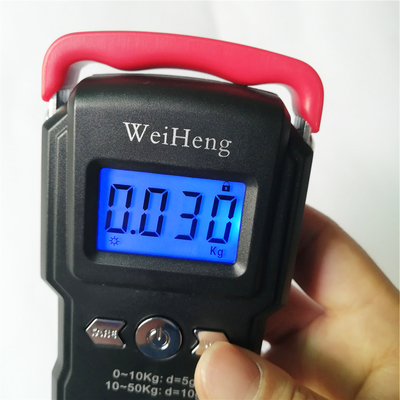 ABS Plastic Stainless Steel 10 G Accuracy LCD Black 50kg Electronic Handheld Weight Scale Digital Luggage Scale WH-A23