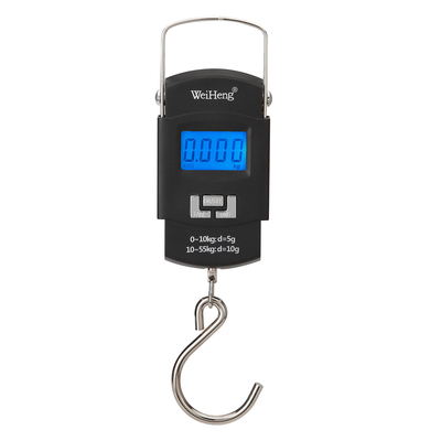 Customized Support 50kg Digital Fishing Scale for Luggage and Fishing Weighing in Black
