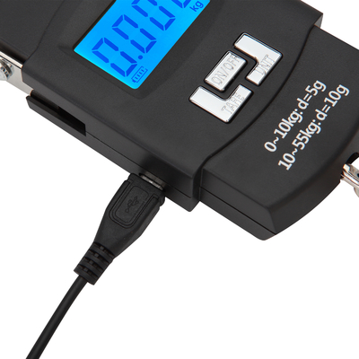 Customized Support 50kg Digital Fishing Scale for Luggage and Fishing Weighing in Black